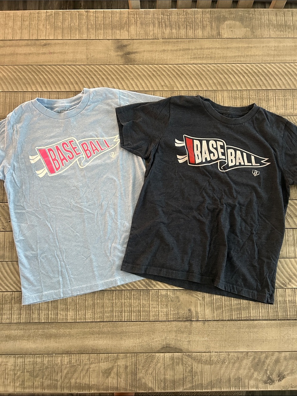 Baseball Graphic Short Sleeve Tee - Light Blue and Black